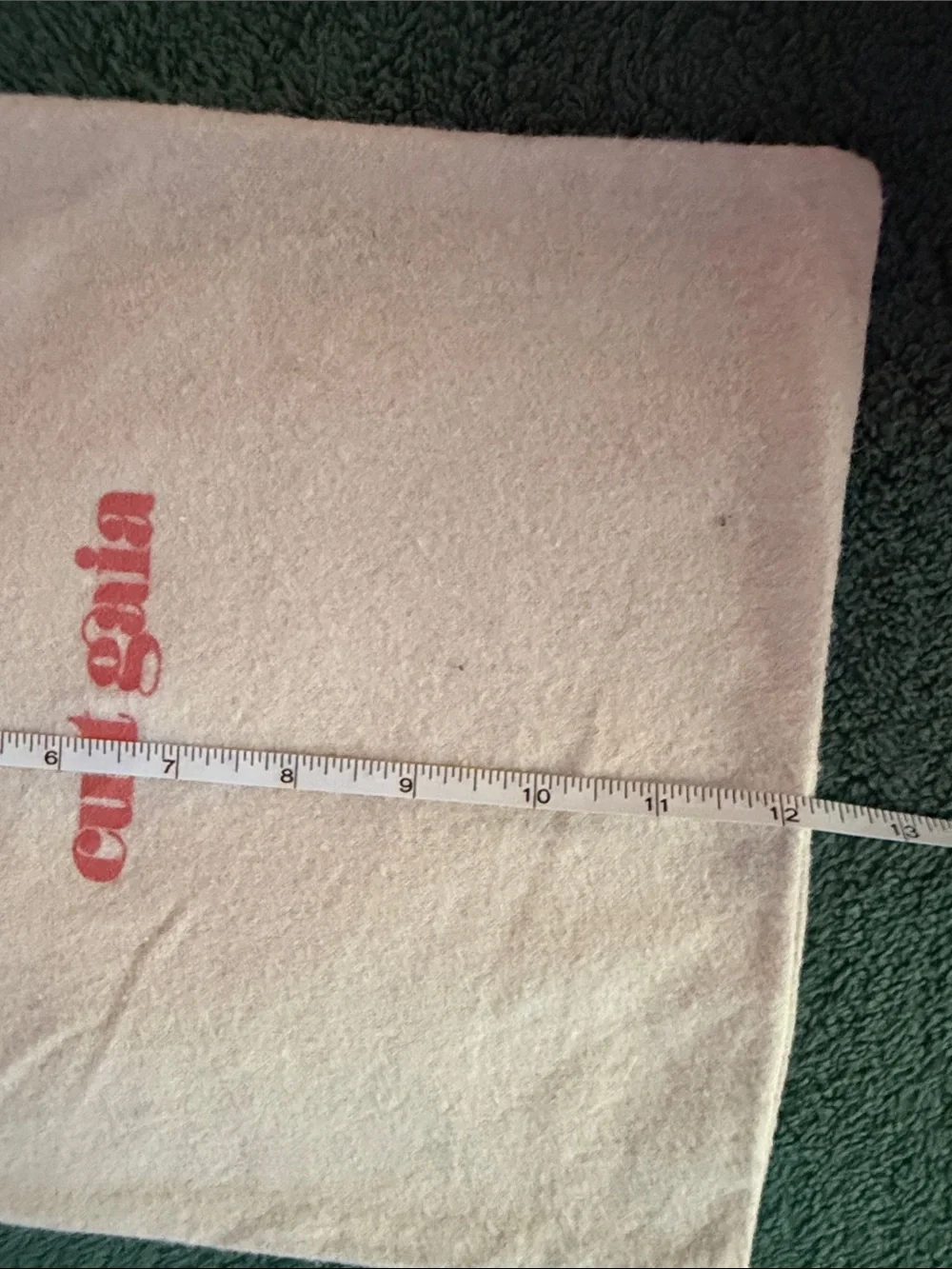 cult gaia blush pink drawstring dust pouch with red logo